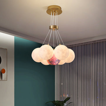 Modern Linear LED 7-Light 3D PLA Lampshade Pendant Light